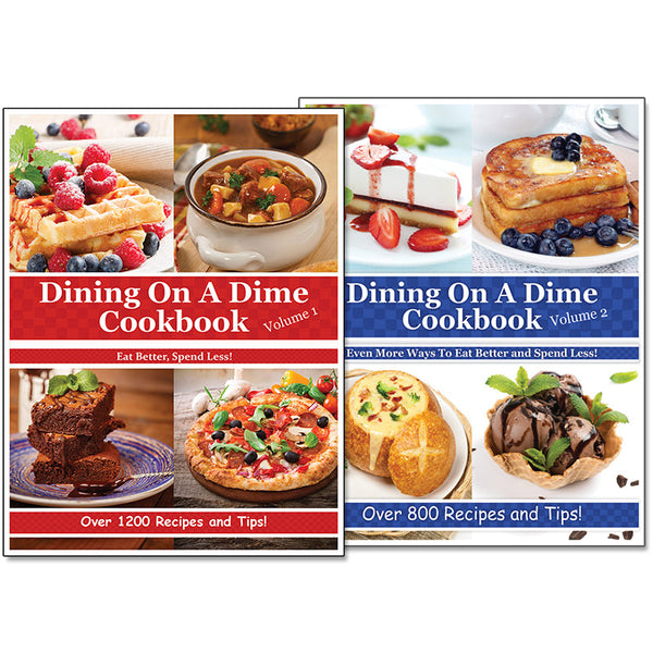Dining On A Dime Cookbook, **Volume 1&2** PRINT BOOK SET 50% Off! {1010 Pages}